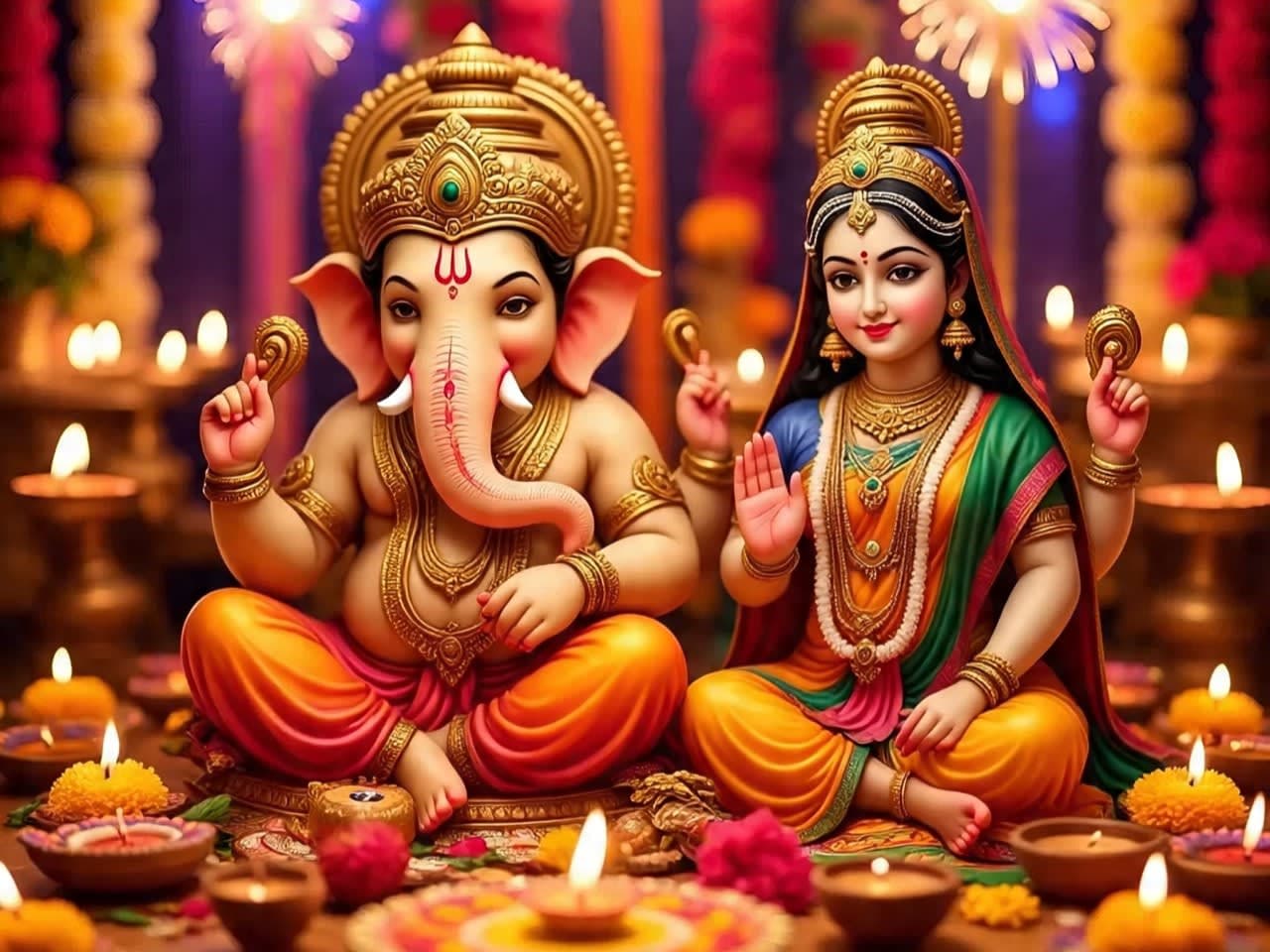 दिवाली 2025 – दीयों से सजा घर और लक्ष्मी पूजा