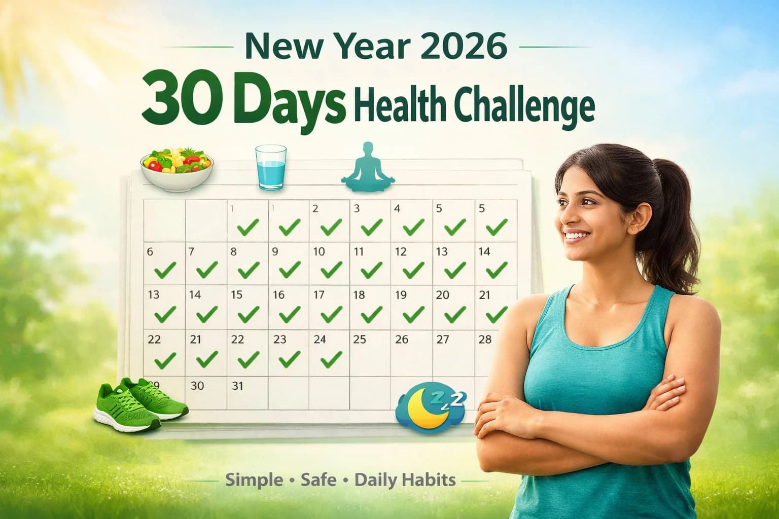 Happy New Year 2026: 30 Days Health Challenge