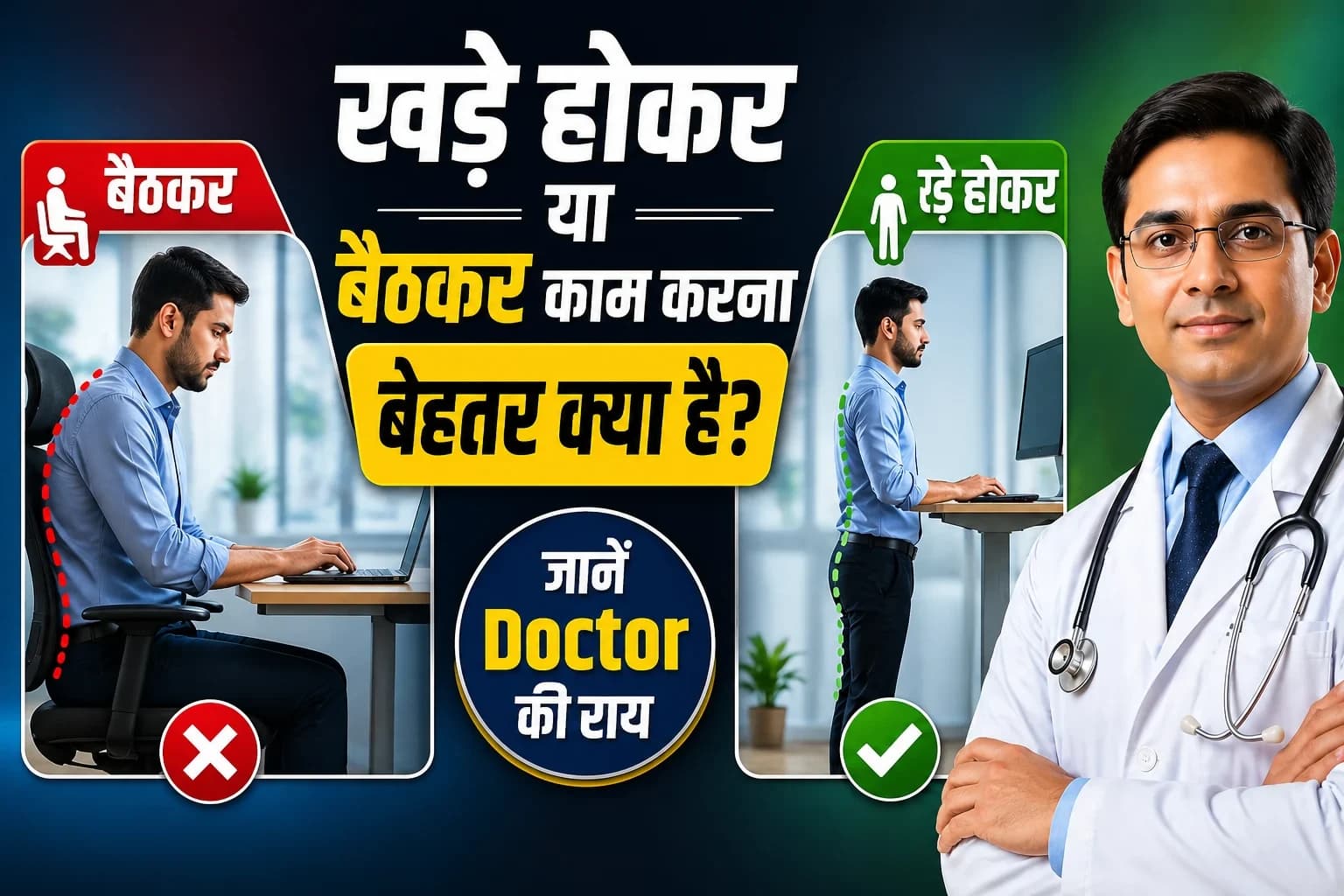 खड़े होकर काम करना बेहतर है या बैठकर? जानें Doctor की राय