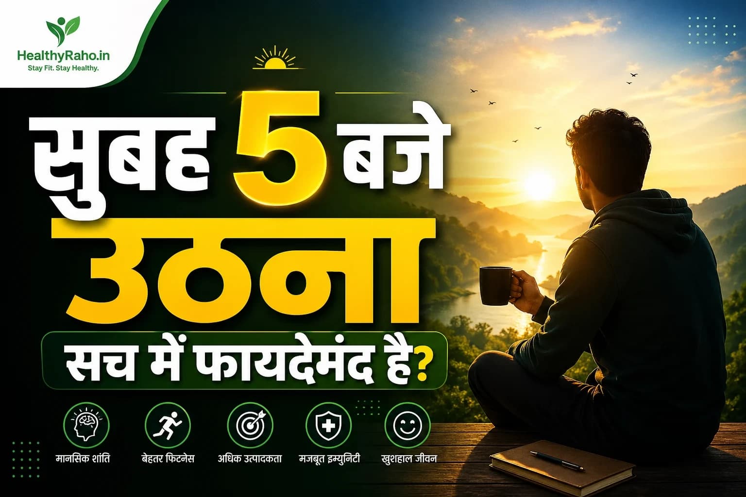 सुबह 5 बजे उठना सच में फायदेमंद है? HealthyRaho.in | The 5 AM Club: Own Your Morning, Elevate Your Life
