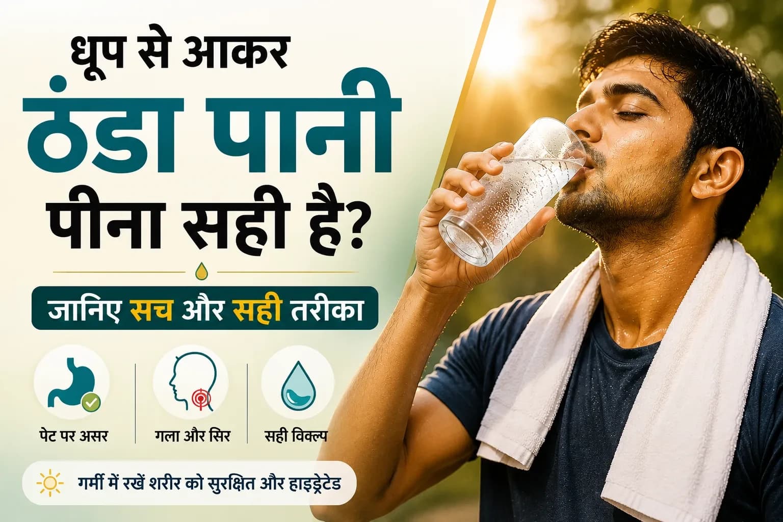 धूप से आकर ठंडा पानी पीना सही है या गलत? जानें सच