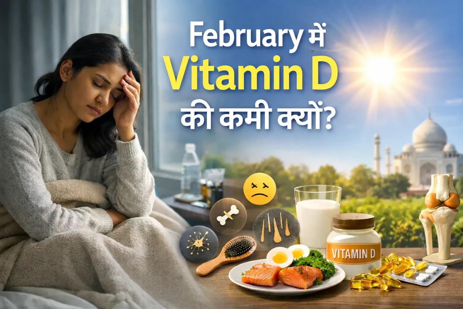 धूप में रहने पर भी Vitamin D की कमी? फरवरी में दिखने वाले चौंकाने वाले लक्षण February में Vitamin D की कमी क्यों?