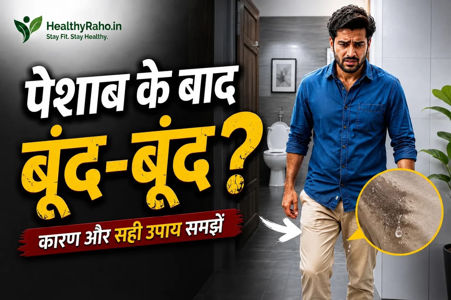 पेशाब के बाद बूंद-बूंद क्यों आता है? जानें कारण, लक्षण और इलाज पेशाब के बाद बूंद बूंद? कारण लक्षण और सही इलाज